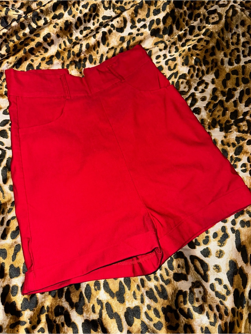 High-Rise Red Women’s Shorts — Sleek Everyday Style